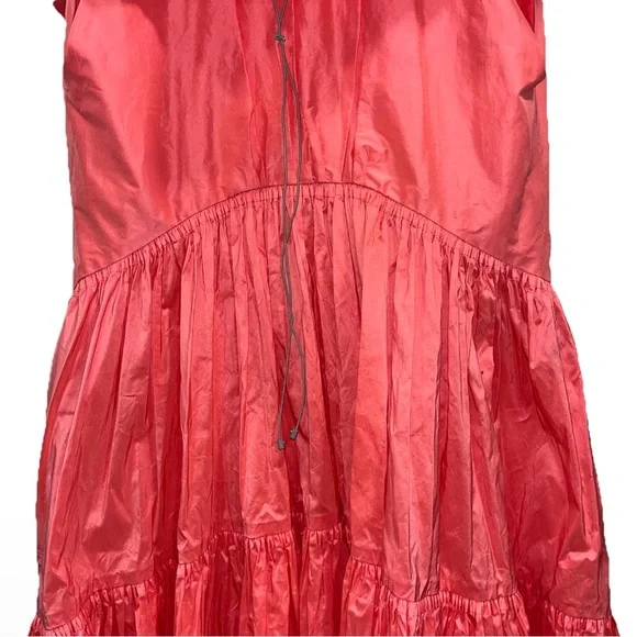 ROKSANDA Alessia dress ruffle coral peach salmon UK 6 US 2 oversize tiered NWT